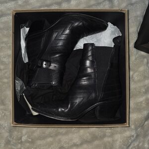 Zadig&Voltaire Black Ankle Booties with Buckle Accent